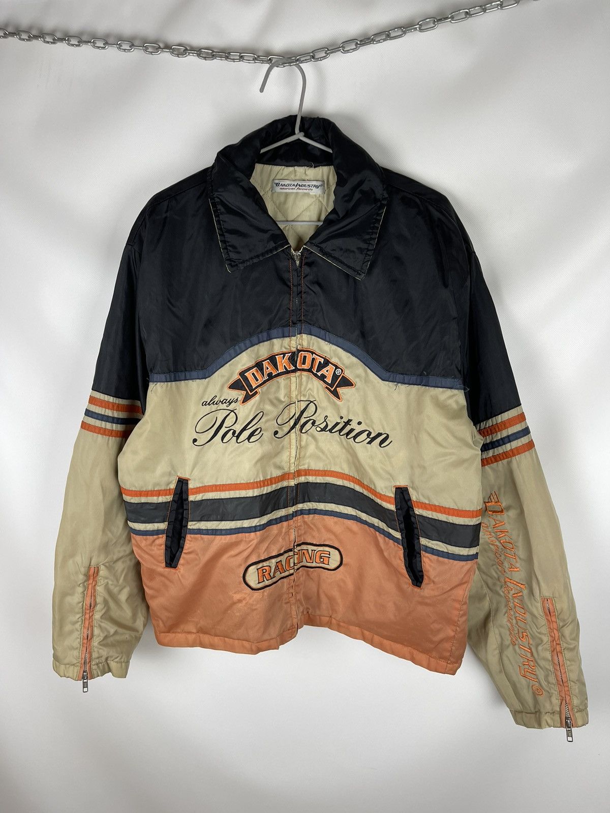 Vintage Dakota industry pole position big logo vintage racing jacket ...