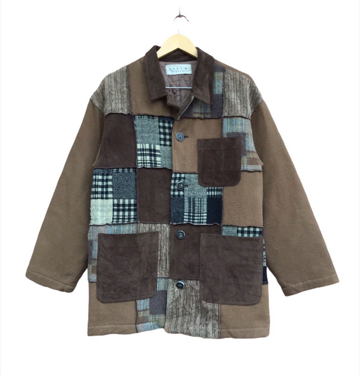 Japanese Brand Forum Current Japanese Brand Patchwork Style Wool Coat Size US M / EU 48-50 / 2 - 3 Thumbnail
