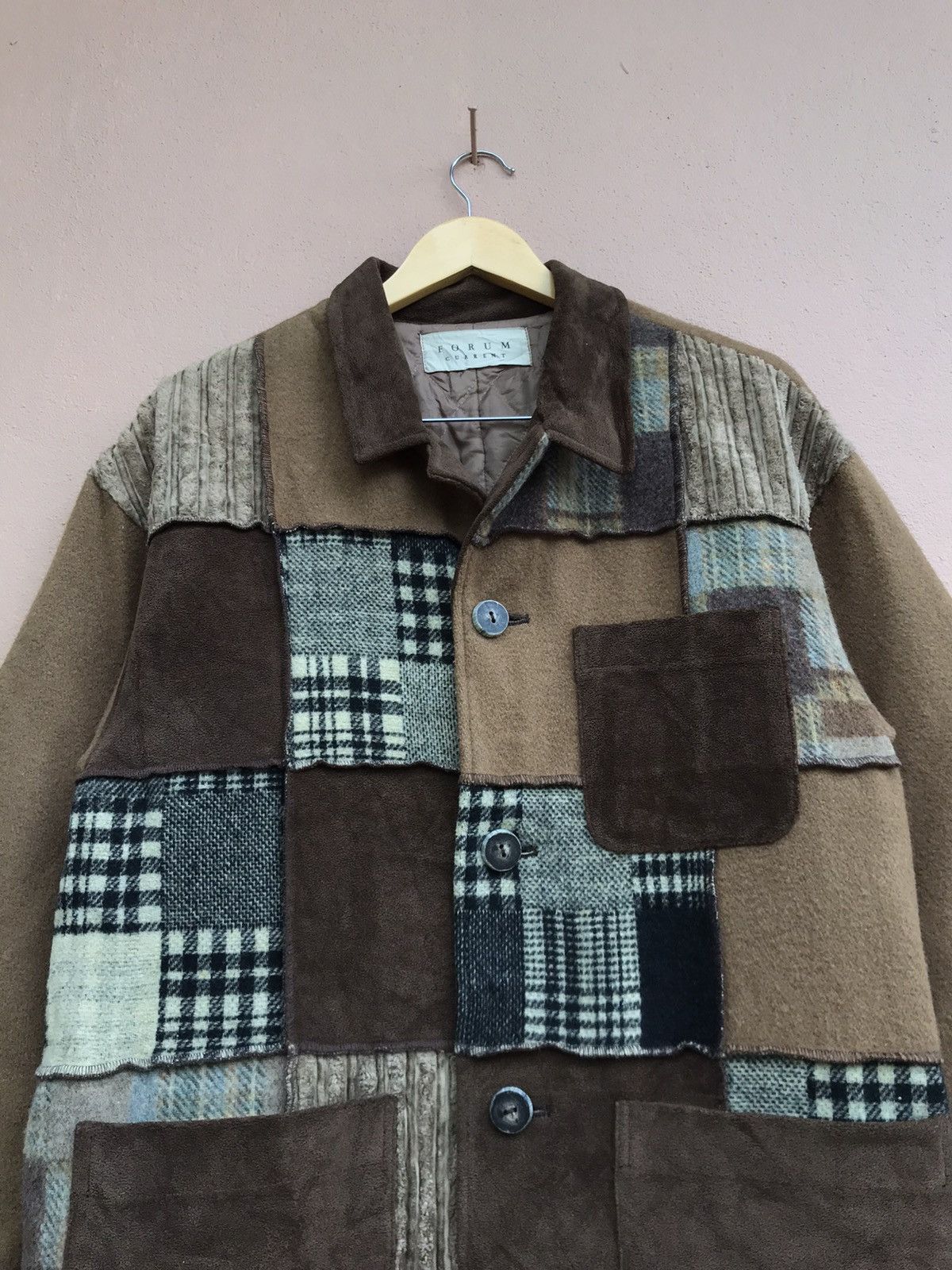 Japanese Brand Forum Current Japanese Brand Patchwork Style Wool Coat Size US M / EU 48-50 / 2 - 6 Thumbnail