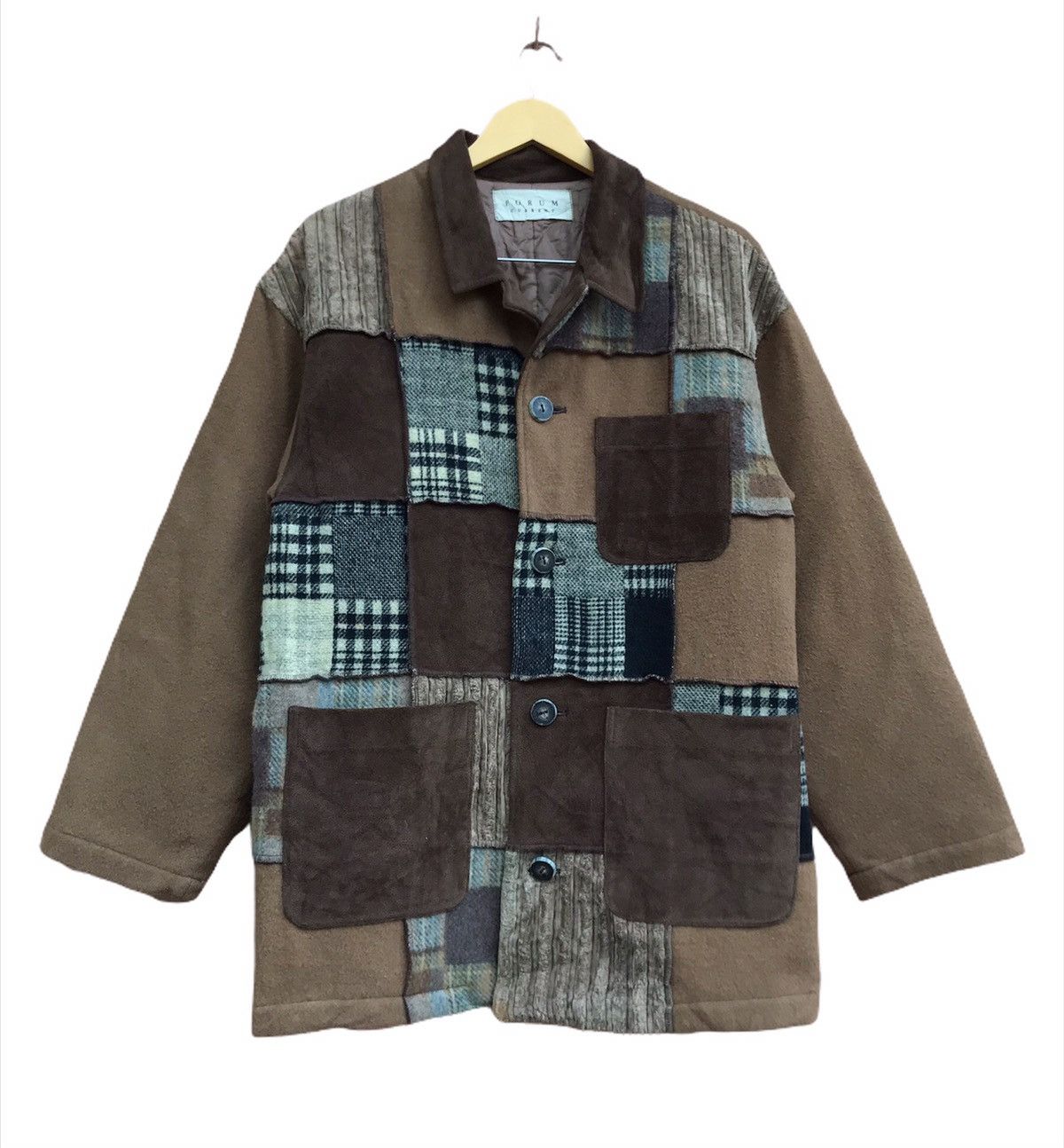 Forum Current Japanese Brand Patchwork Style Wool Coat