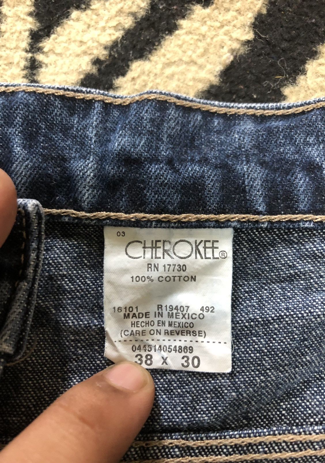 Cherokee × Vintage VINTAGE CHEROKEE CARPENTER WORKWEAR BLUE DENIM Size US 38 / EU 54 - 9 Thumbnail