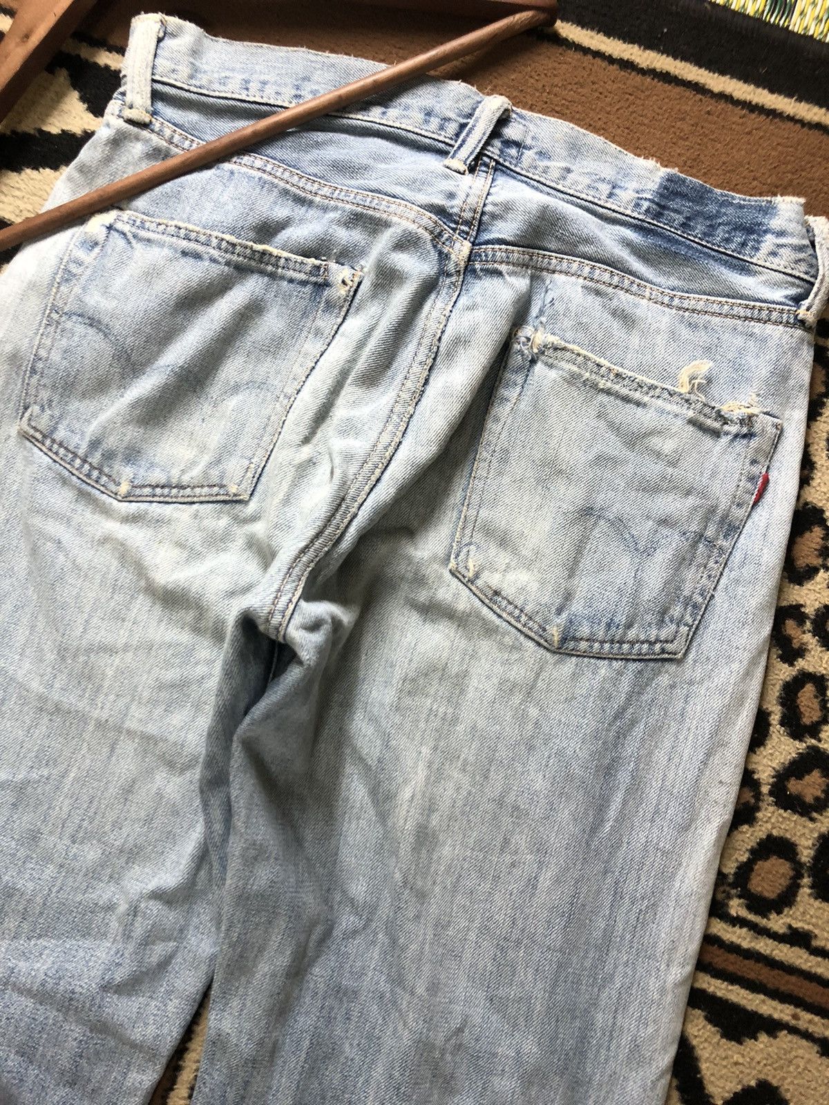 Edwin × Vintage VINTAGE SELVEDGE EDWIN GRUNGE DISTRESSED LIGHT BLUE WASH Size US 31 - 14 Thumbnail