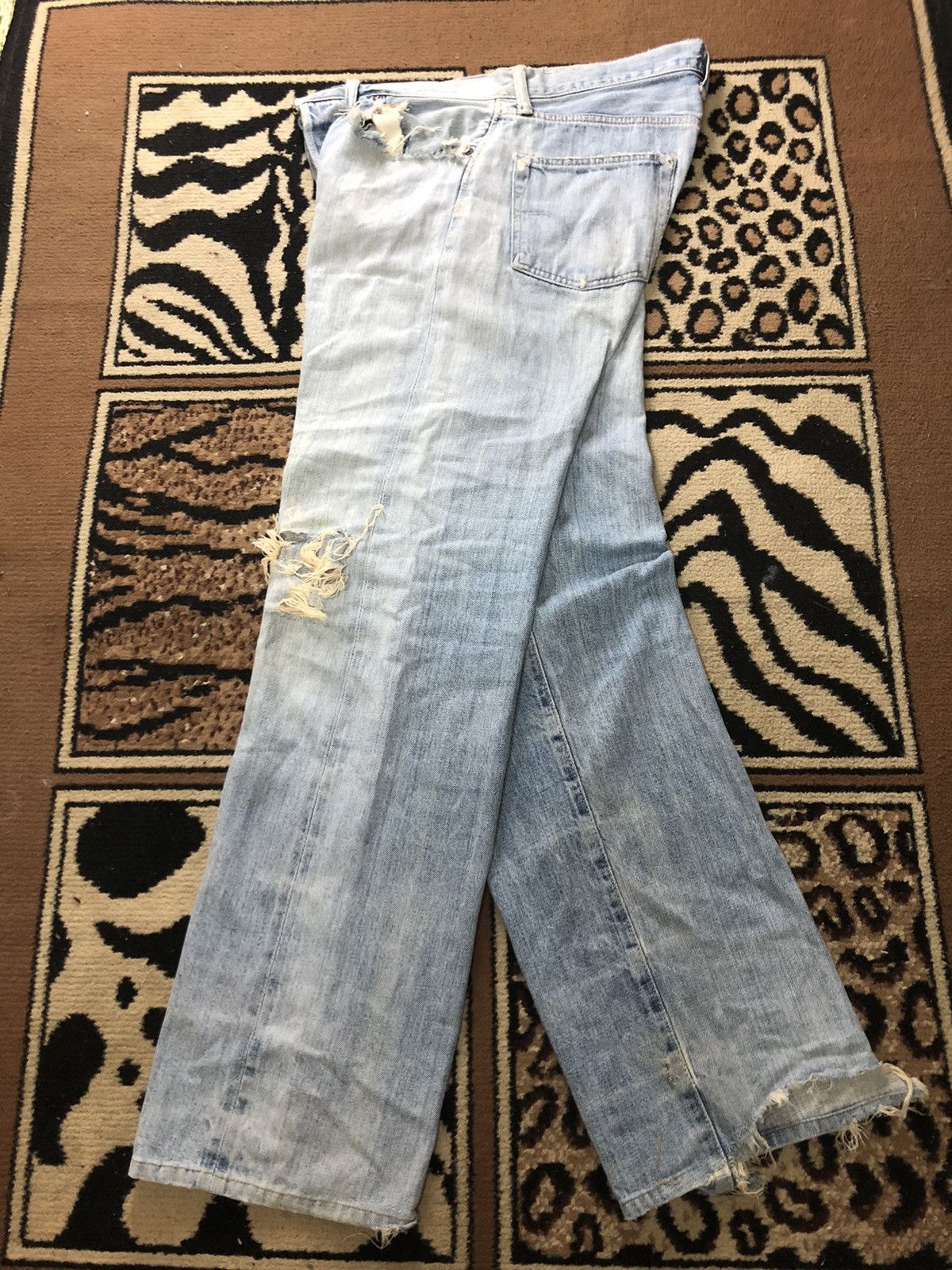 Edwin × Vintage VINTAGE SELVEDGE EDWIN GRUNGE DISTRESSED LIGHT BLUE WASH Size US 31 - 16 Thumbnail