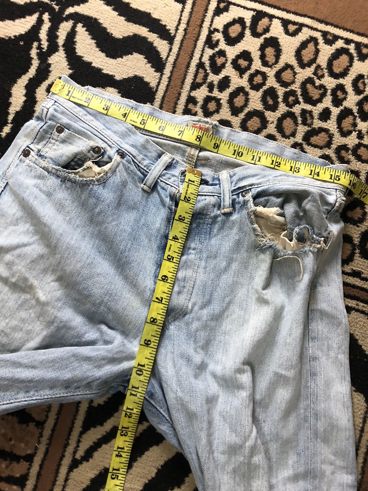 Edwin × Vintage VINTAGE SELVEDGE EDWIN GRUNGE DISTRESSED LIGHT BLUE WASH Size US 31 - 18 Thumbnail
