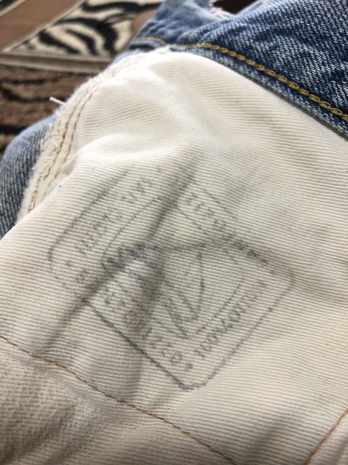 Edwin × Vintage VINTAGE SELVEDGE EDWIN GRUNGE DISTRESSED LIGHT BLUE WASH Size US 31 - 10 Thumbnail