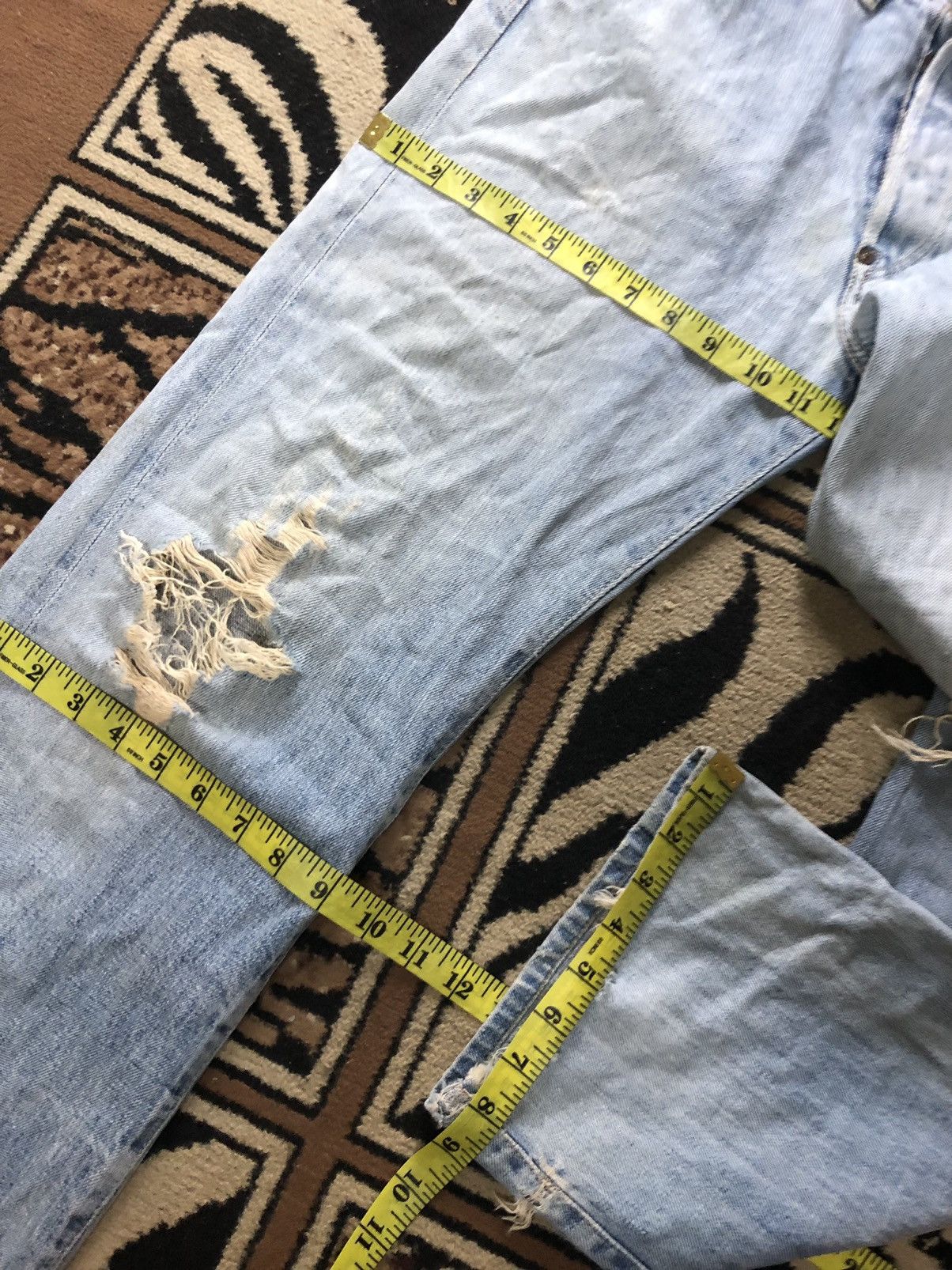 Edwin × Vintage VINTAGE SELVEDGE EDWIN GRUNGE DISTRESSED LIGHT BLUE WASH Size US 31 - 20 Thumbnail
