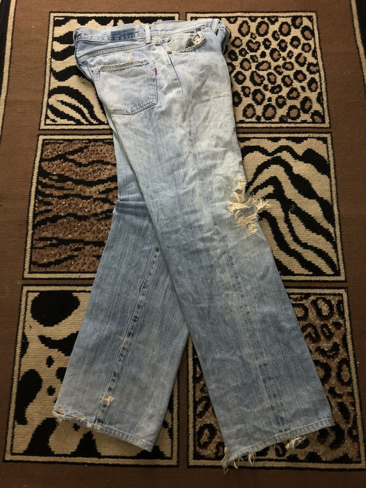 Edwin × Vintage VINTAGE SELVEDGE EDWIN GRUNGE DISTRESSED LIGHT BLUE WASH Size US 31 - 17 Thumbnail