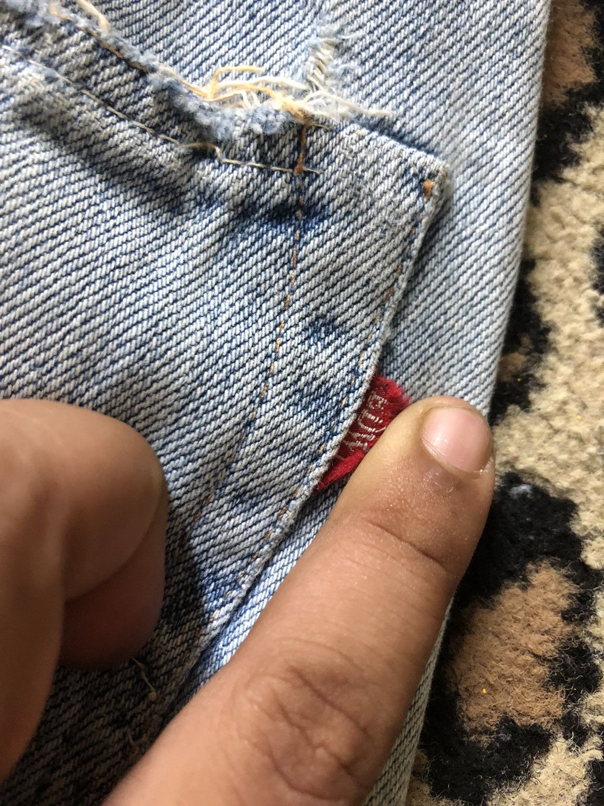Edwin × Vintage VINTAGE SELVEDGE EDWIN GRUNGE DISTRESSED LIGHT BLUE WASH Size US 31 - 15 Thumbnail