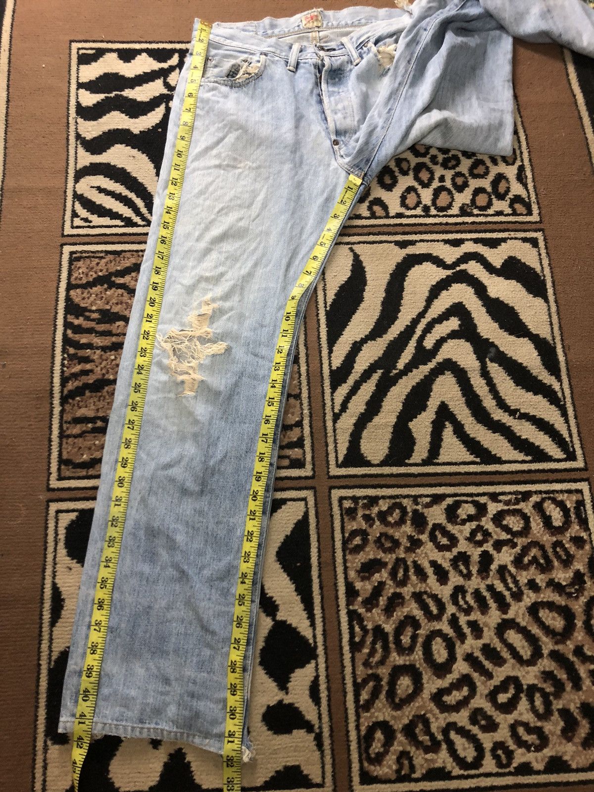 Edwin × Vintage VINTAGE SELVEDGE EDWIN GRUNGE DISTRESSED LIGHT BLUE WASH Size US 31 - 19 Thumbnail