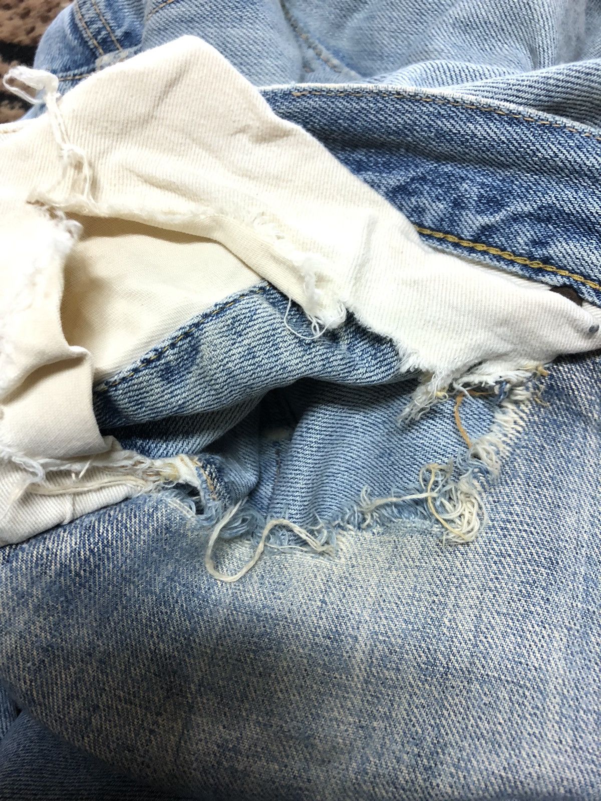 Edwin × Vintage VINTAGE SELVEDGE EDWIN GRUNGE DISTRESSED LIGHT BLUE WASH Size US 31 - 11 Thumbnail