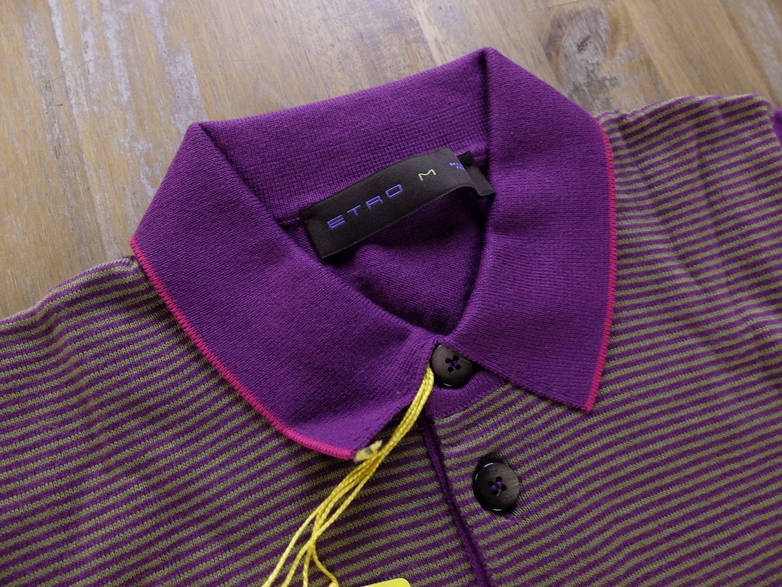 Etro ETRO purple three tone cotton cashmere polo sweater Medium Size US M / EU 48-50 / 2 - 2 Thumbnail