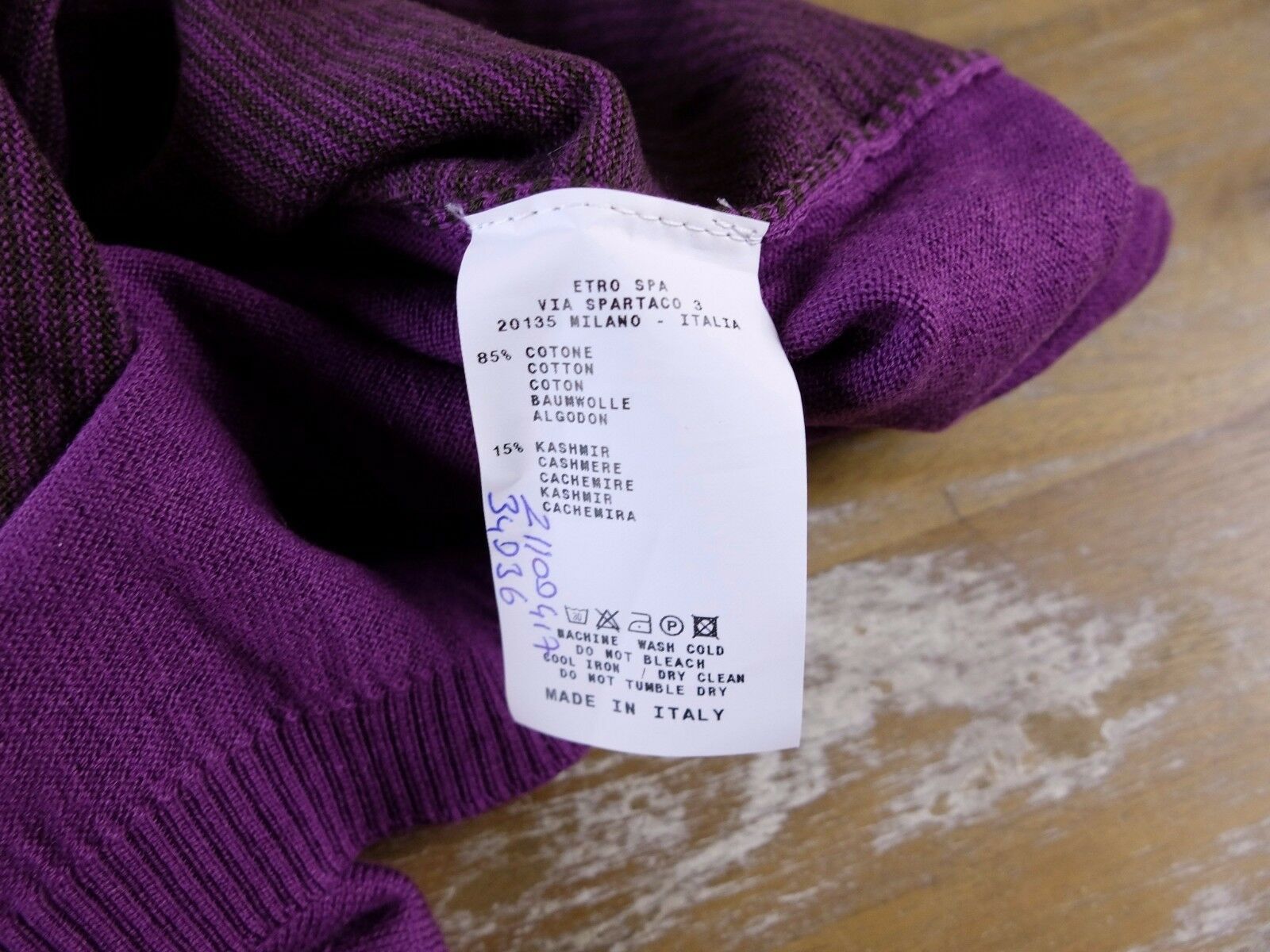 Etro ETRO purple three tone cotton cashmere polo sweater Medium Size US M / EU 48-50 / 2 - 6 Thumbnail