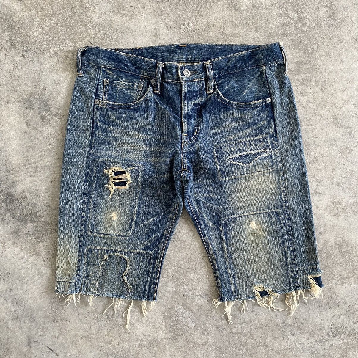Japanese Brand Vintage Spellbound Rebuild Denim Shorts Jorts Size US 32 / EU 48 - 1 Thumbnail