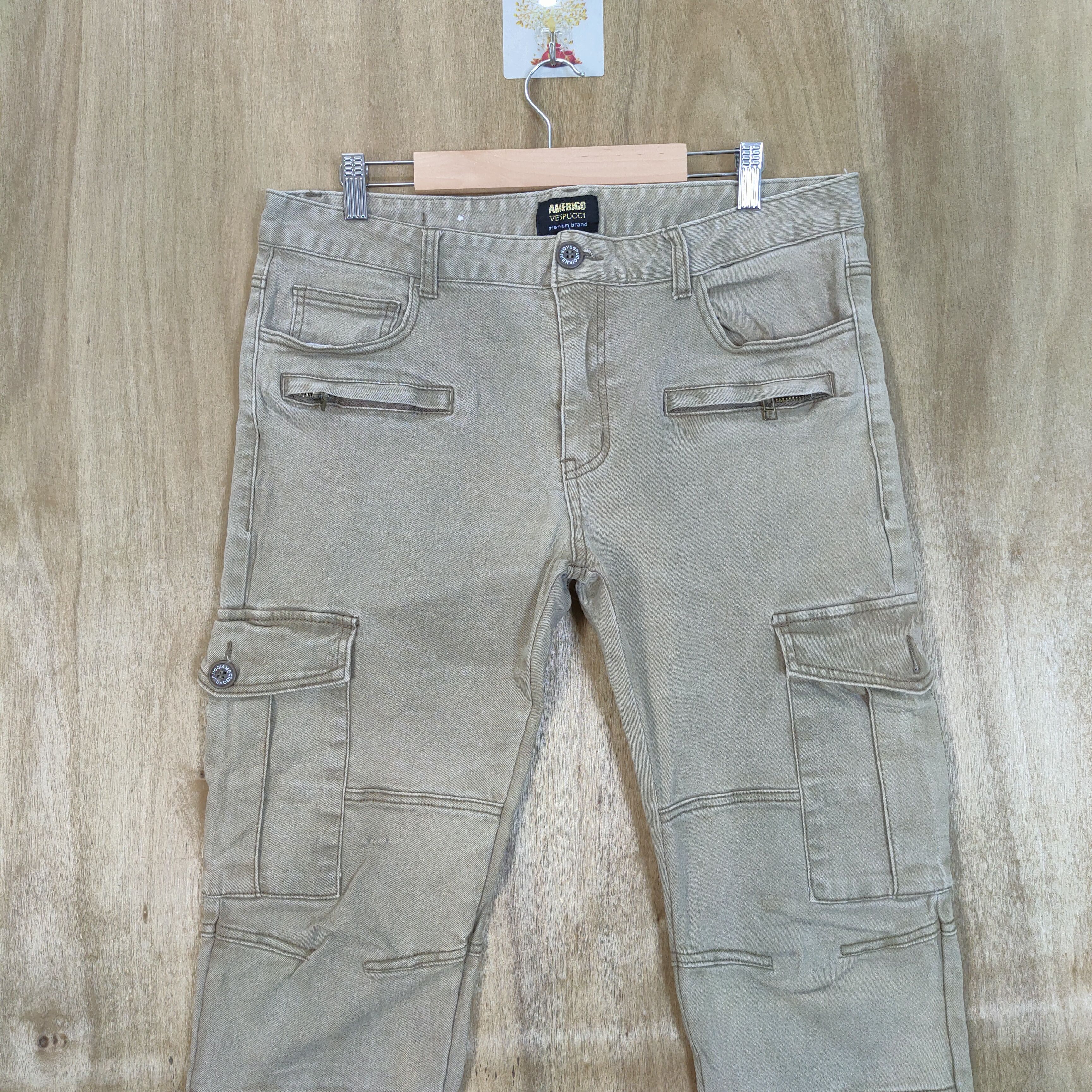 Japanese Brand VESPUCCI FADED CARGO PANTS MULTIPOCKET TACTICAL Size US 34 / EU 50 - 3 Thumbnail