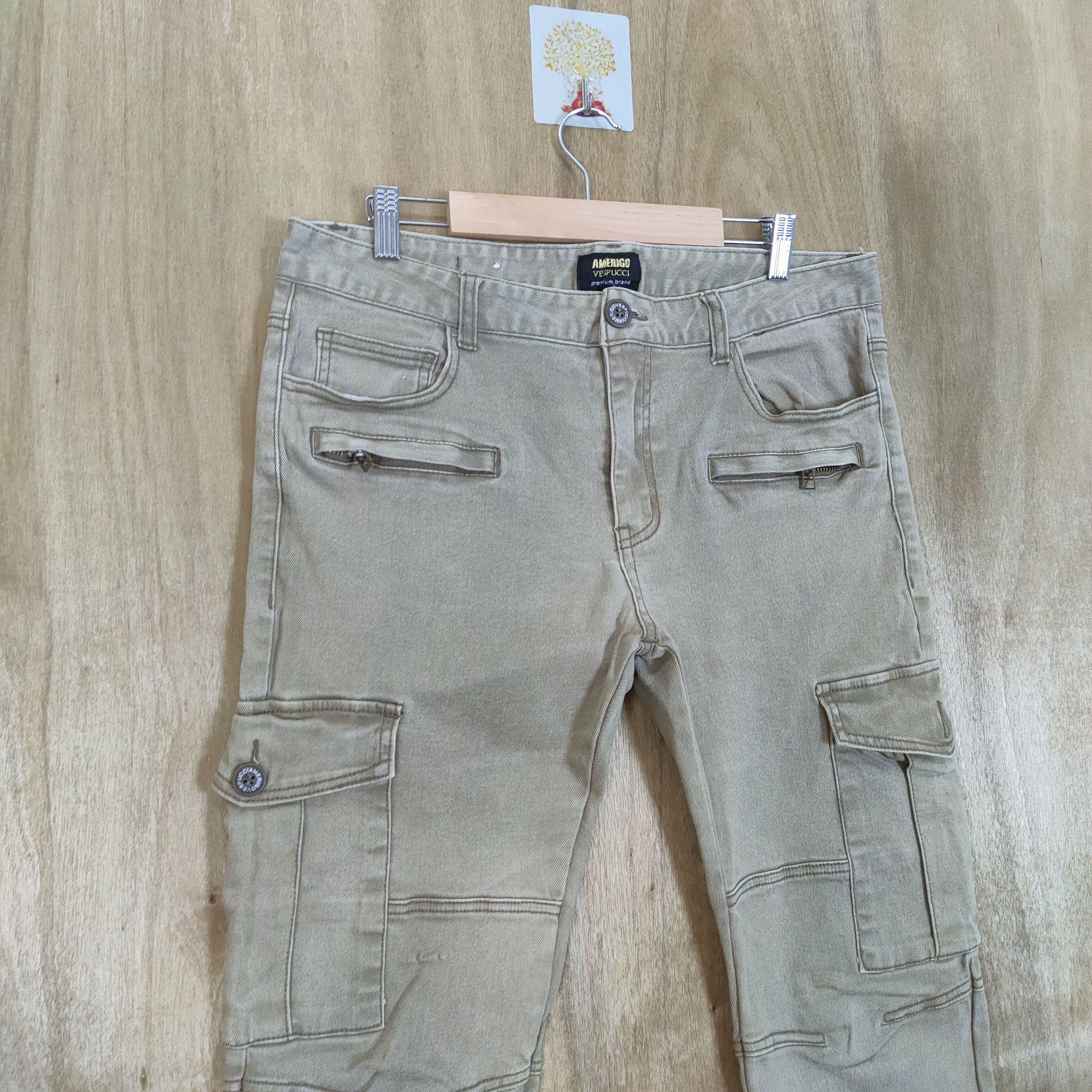 Japanese Brand VESPUCCI FADED CARGO PANTS MULTIPOCKET TACTICAL Size US 34 / EU 50 - 2 Thumbnail