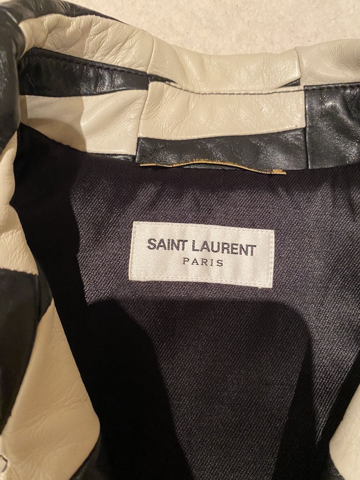 Saint Laurent Paris 🤑$13.5k🤑 Saint Laurent Black & White patch leather jacket Size US M / EU 48-50 / 2 - 20 Thumbnail