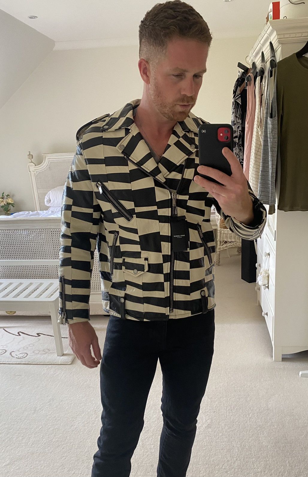 Saint Laurent Paris 🤑$13.5k🤑 Saint Laurent Black & White patch leather jacket Size US M / EU 48-50 / 2 - 5 Thumbnail