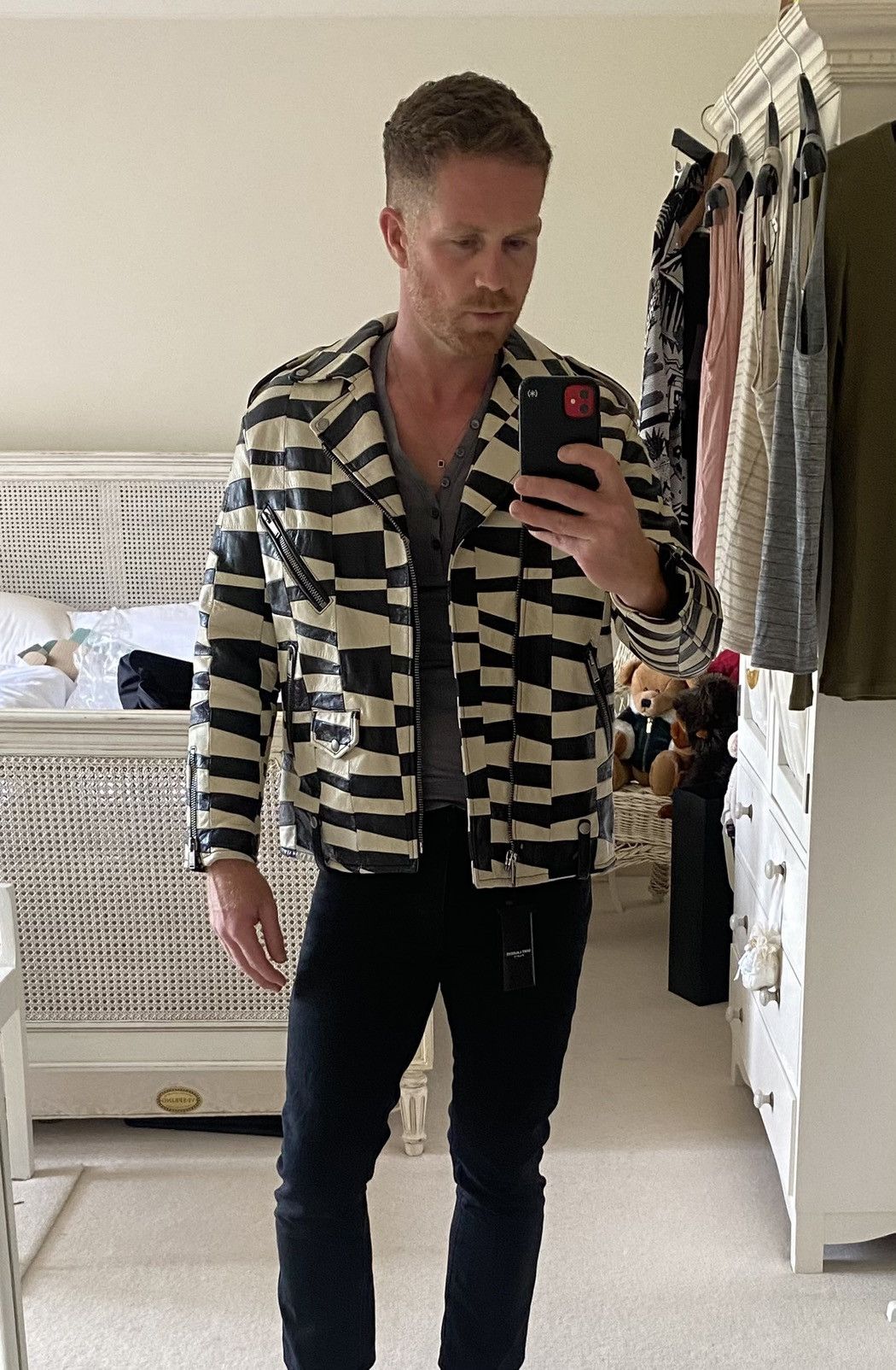 Saint Laurent Paris 🤑$13.5k🤑 Saint Laurent Black & White patch leather jacket Size US M / EU 48-50 / 2 - 6 Thumbnail