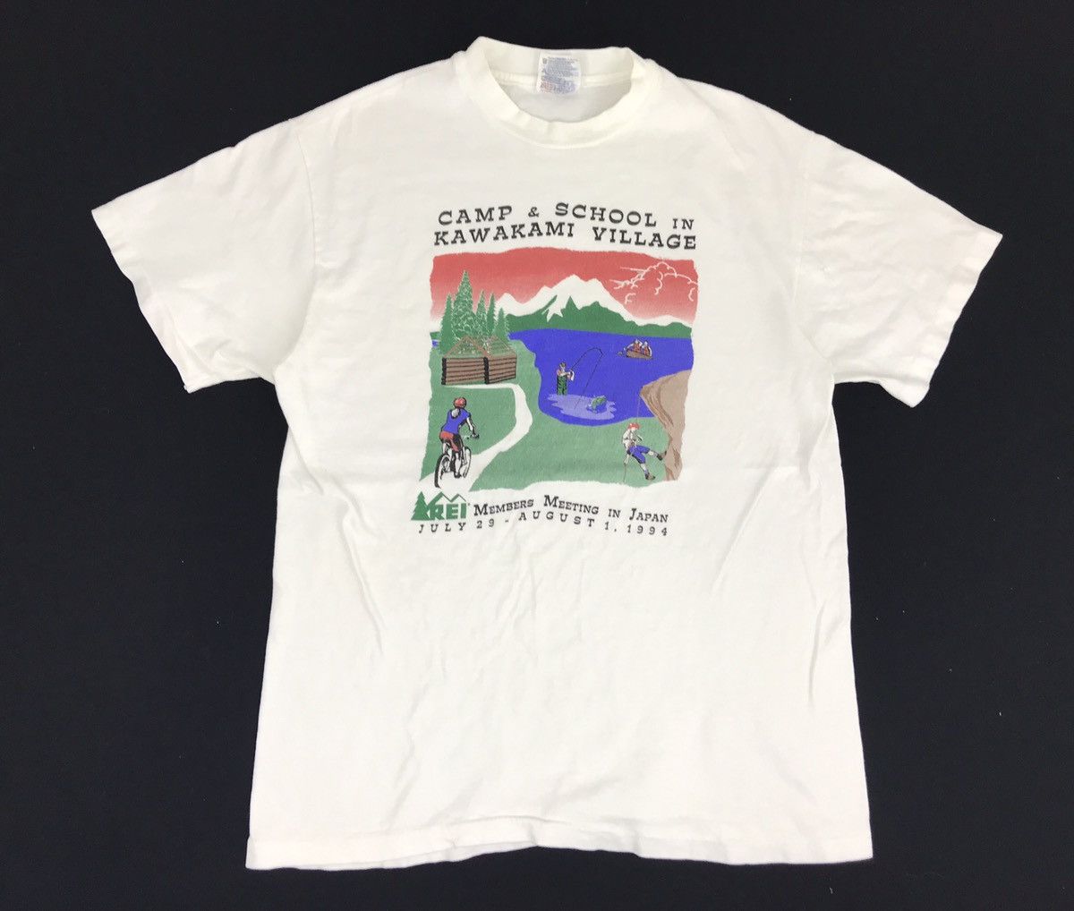 Hanes Vintage 90s Arei Camp Kawakami Village by Hanes USA T-shirt Size US M / EU 48-50 / 2 - 1 Thumbnail