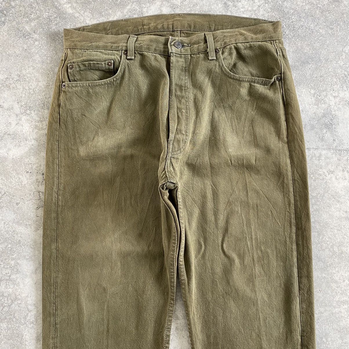 Levi's Vintage Early 80’s Levi's 501 Sage Green Denim Jeans Size US 35 - 3 Thumbnail