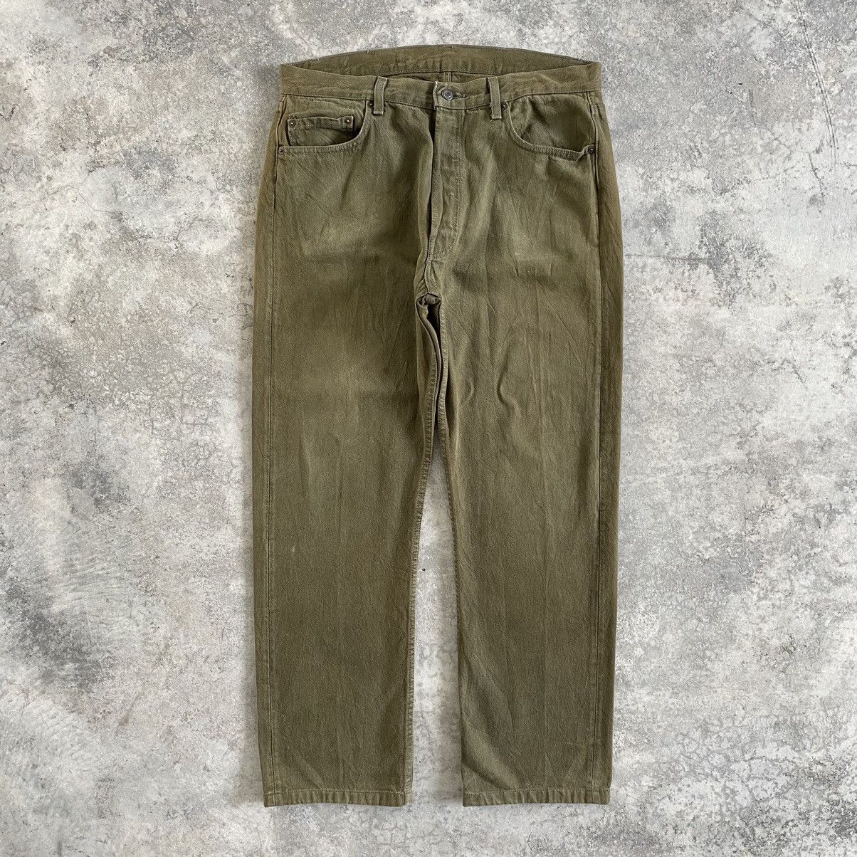 Levi's Vintage Early 80’s Levi's 501 Sage Green Denim Jeans Size US 35 - 1 Thumbnail