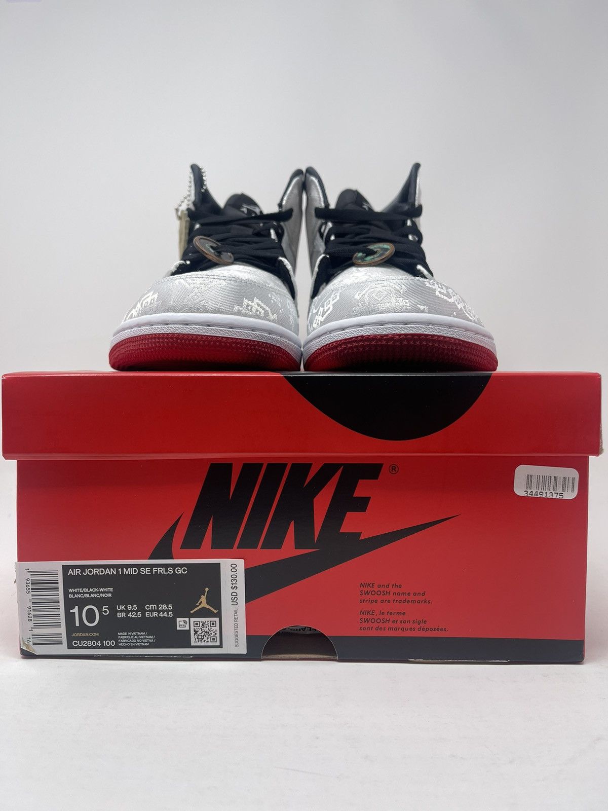 CLOT × Jordan Brand Air Jordan 1 Mid SE Fearless Clot CU2804-100 Size 10.5 Size US 10.5 / EU 43-44 - 5 Thumbnail