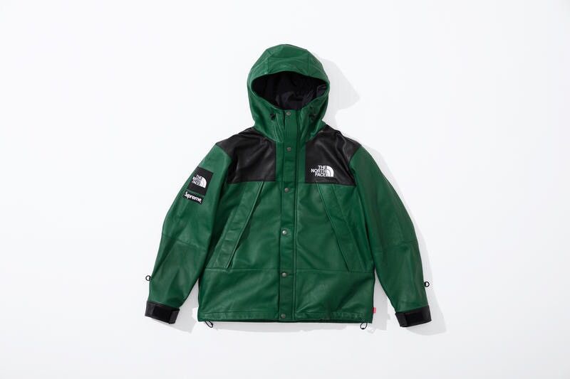 image of Supreme x The North Face Leather Mountain Parka Green, Men's (Size Medium)