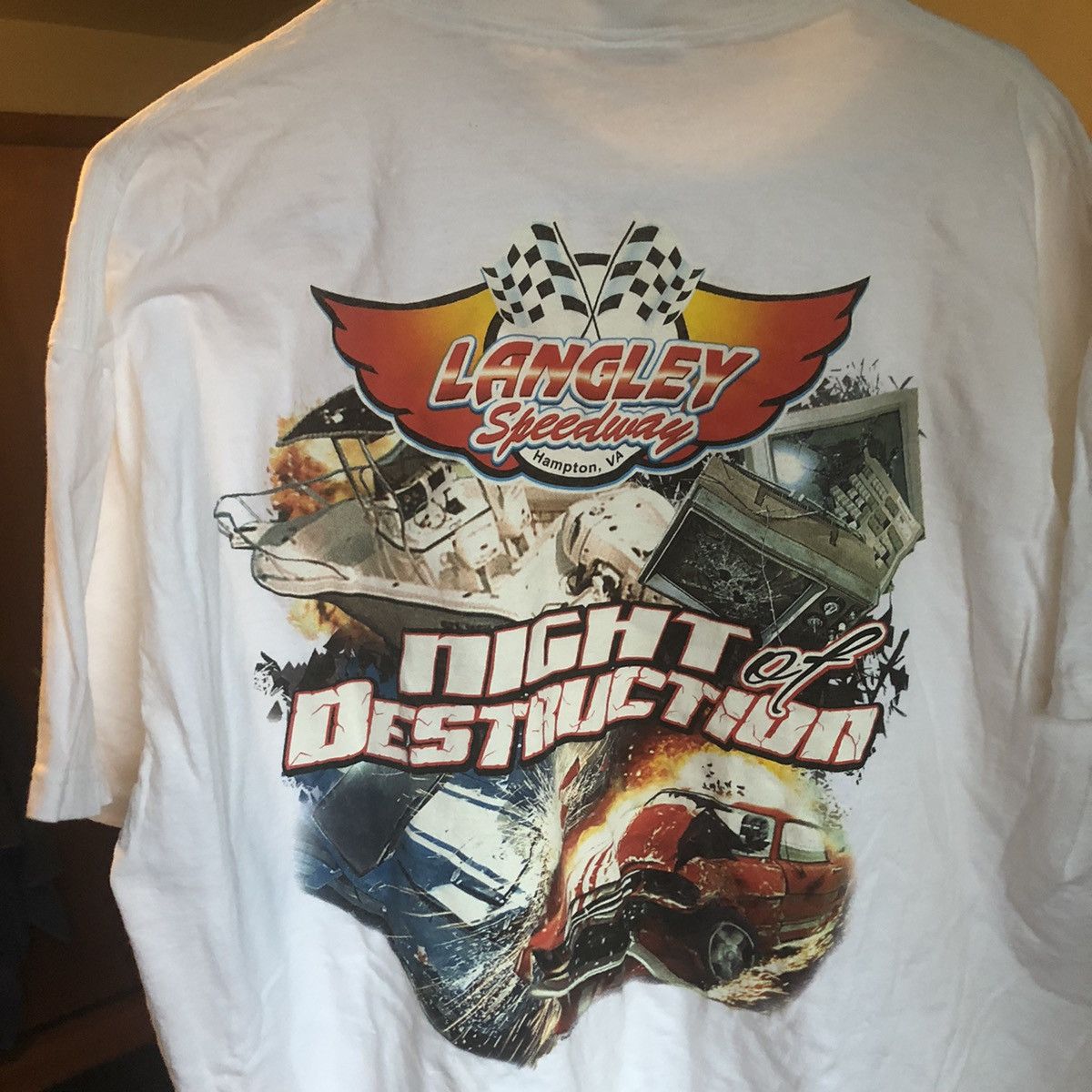 NASCAR Vintage 2009 Night Of Destruction Speedway Graphic Logo Tee Size US XL / EU 56 / 4 - 1 Thumbnail