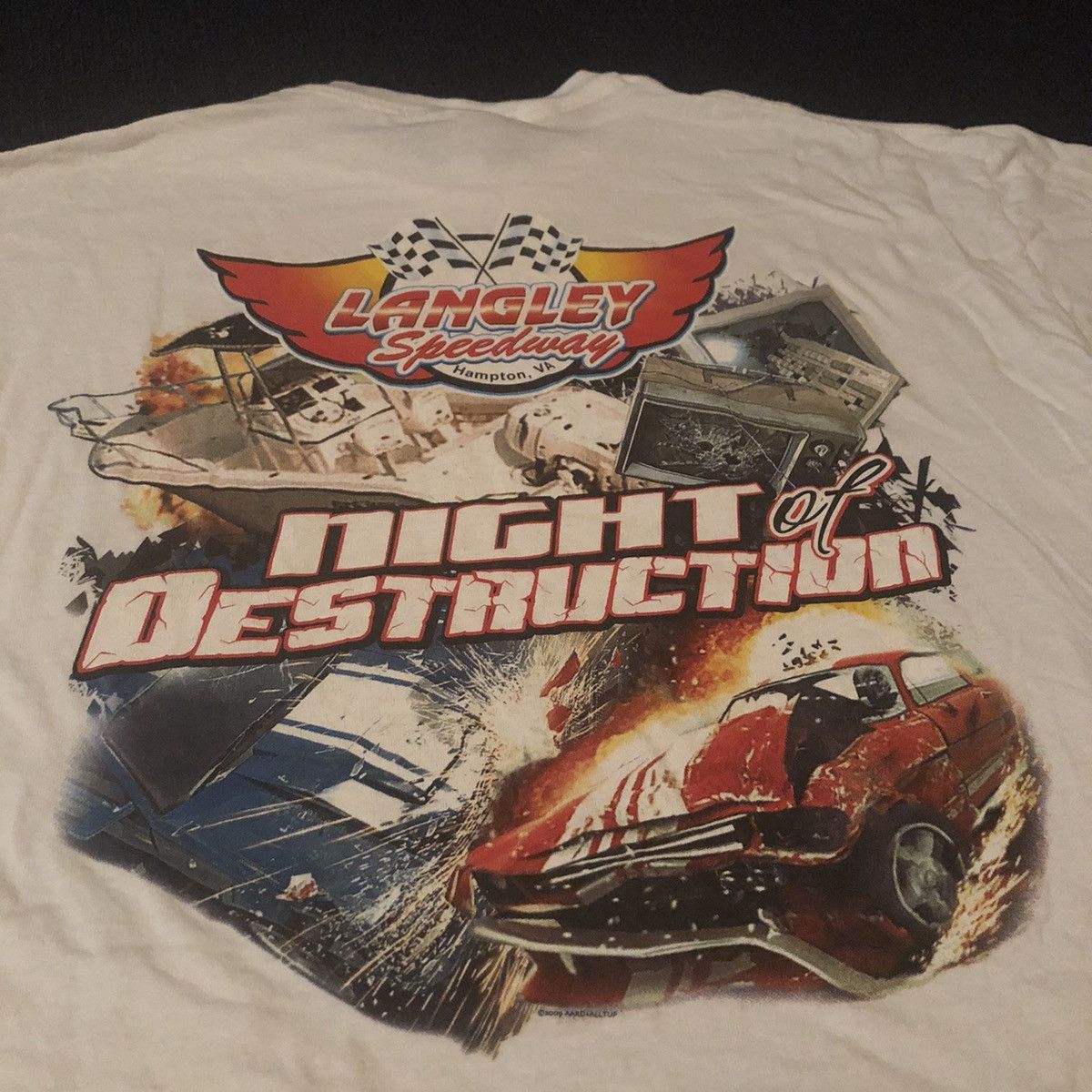 NASCAR Vintage 2009 Night Of Destruction Speedway Graphic Logo Tee Size US XL / EU 56 / 4 - 4 Thumbnail