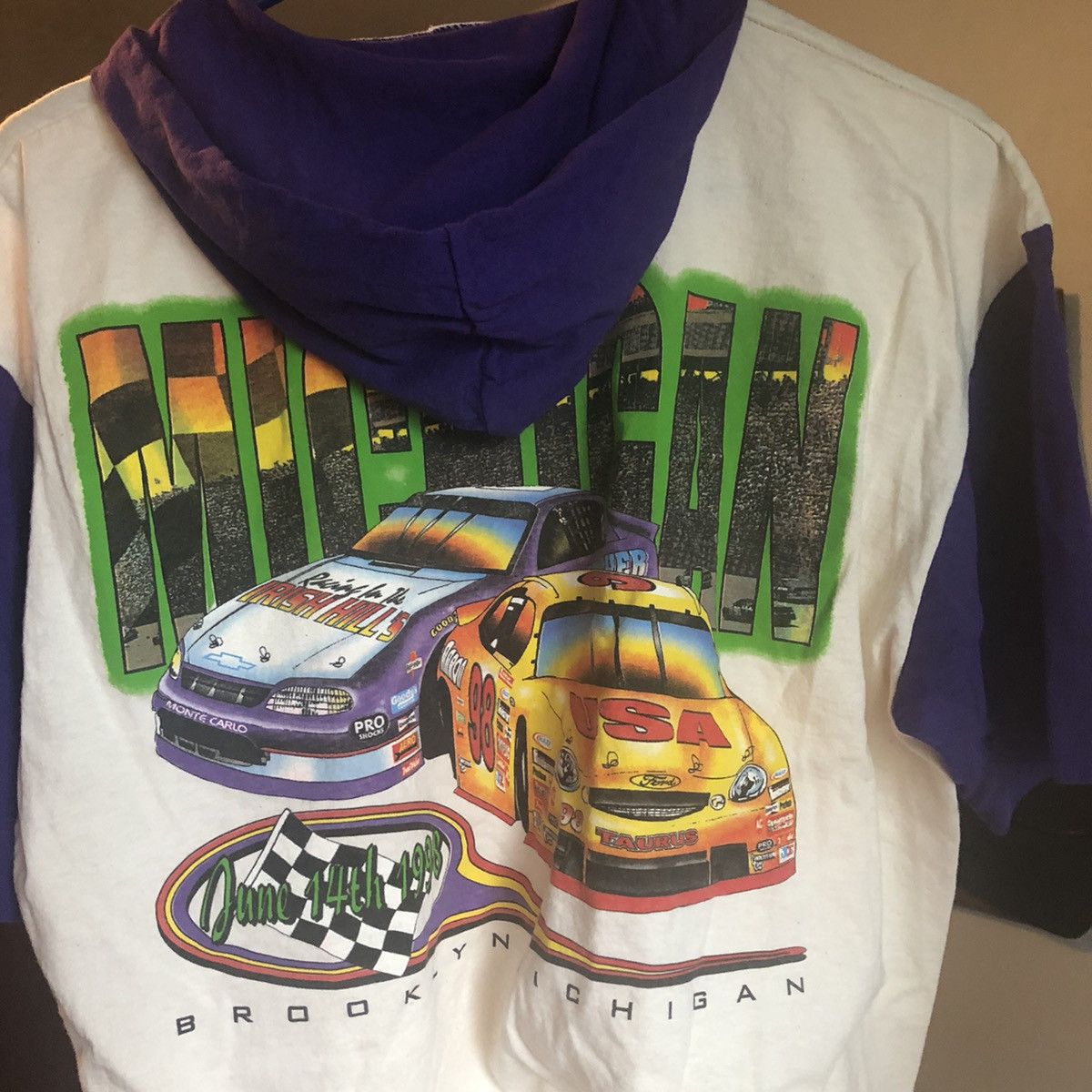 NASCAR Vintage 90s NASCAR Michigan Big Graphic Logo T Shirt Hoodie Size US XL / EU 56 / 4 - 1 Thumbnail