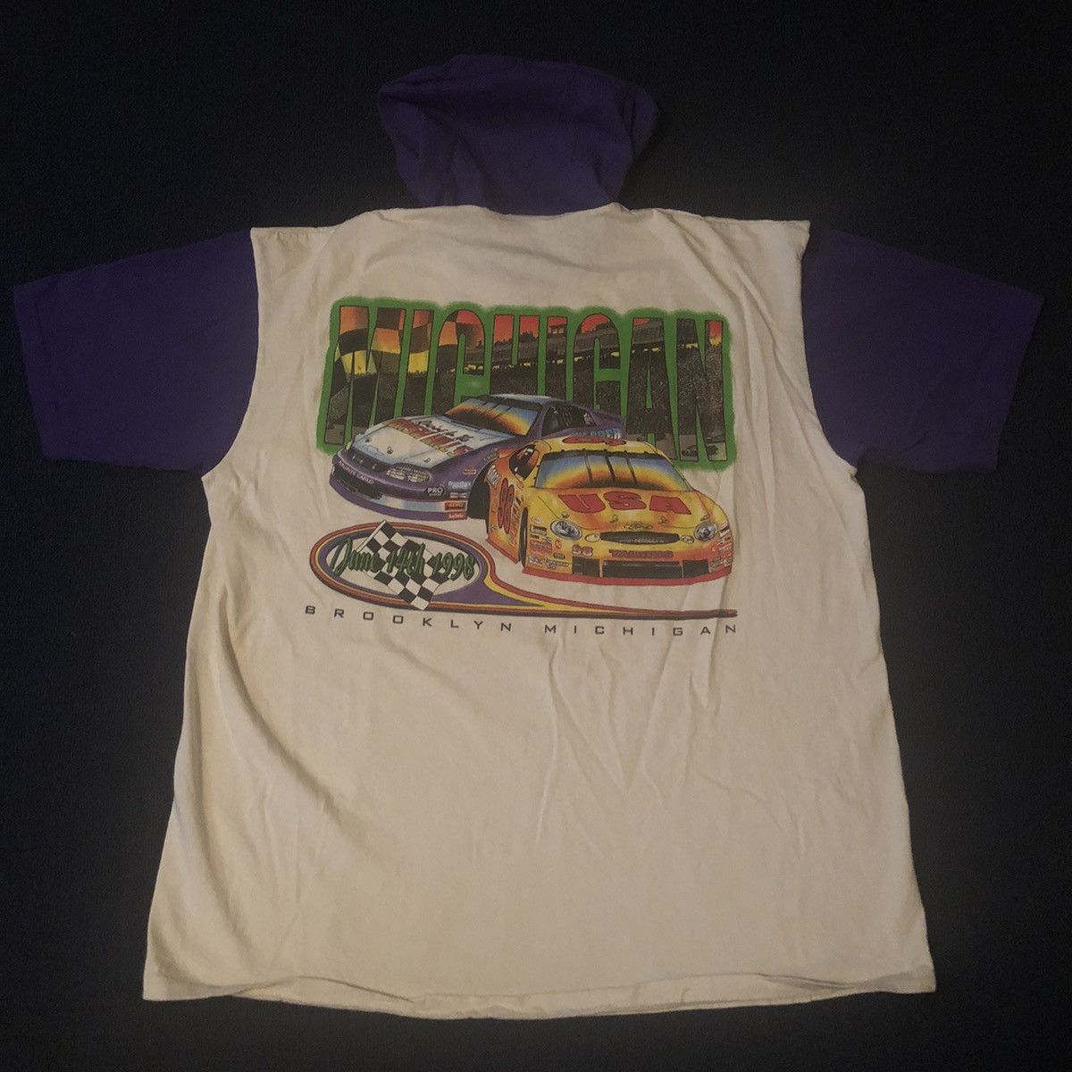 NASCAR Vintage 90s NASCAR Michigan Big Graphic Logo T Shirt Hoodie Size US XL / EU 56 / 4 - 2 Thumbnail