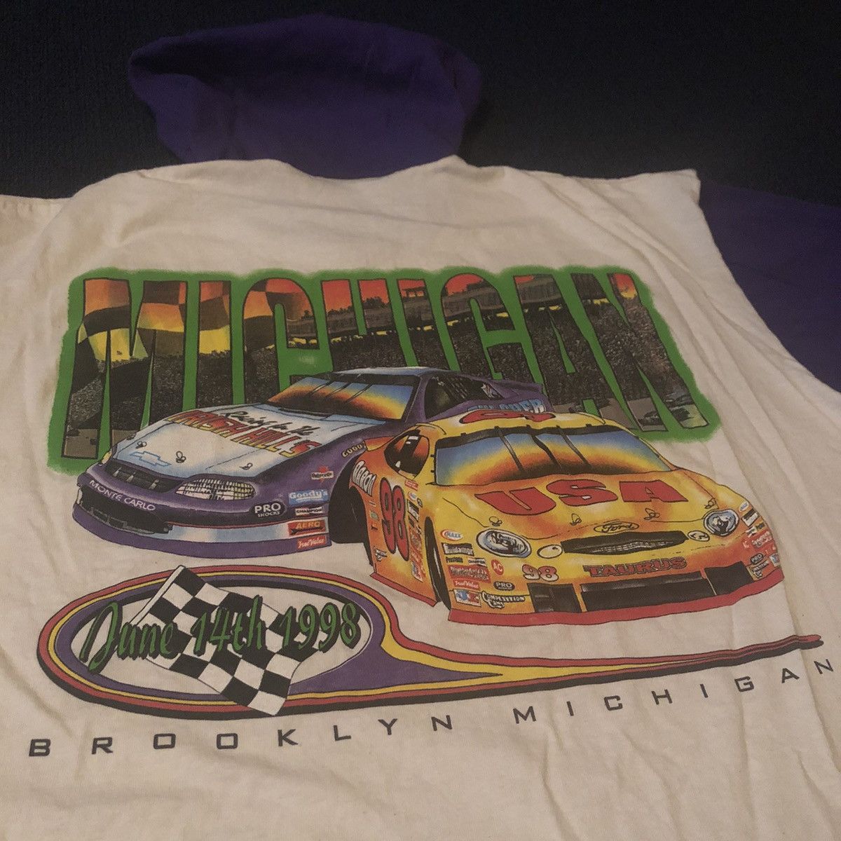 NASCAR Vintage 90s NASCAR Michigan Big Graphic Logo T Shirt Hoodie Size US XL / EU 56 / 4 - 3 Thumbnail