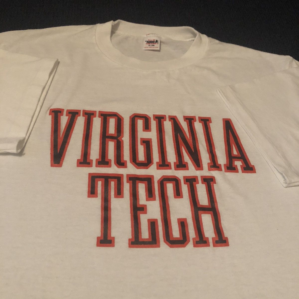 Vintage Vintage 80s Virginia Tech University Paper Thin Varsity Tee Size US XL / EU 56 / 4 - 8 Thumbnail