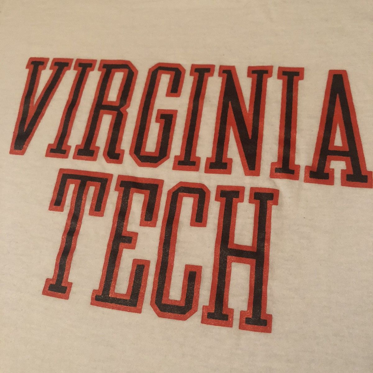 Vintage Vintage 80s Virginia Tech University Paper Thin Varsity Tee Size US XL / EU 56 / 4 - 5 Thumbnail