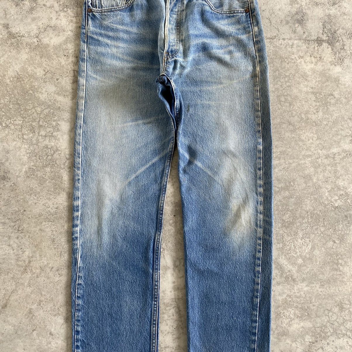 Levi's Size 33x32 Vintage Levi's 501 Faded Blue Distressed Jeans Size US 33 - 2 Thumbnail