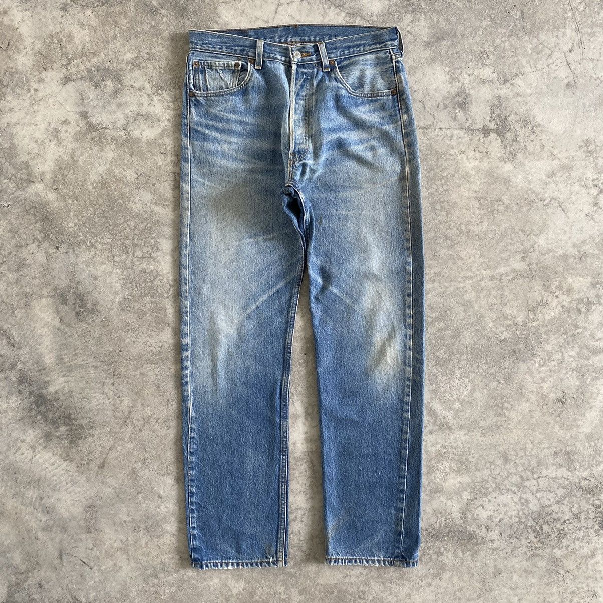 Levi's Size 33x32 Vintage Levi's 501 Faded Blue Distressed Jeans Size US 33 - 1 Thumbnail