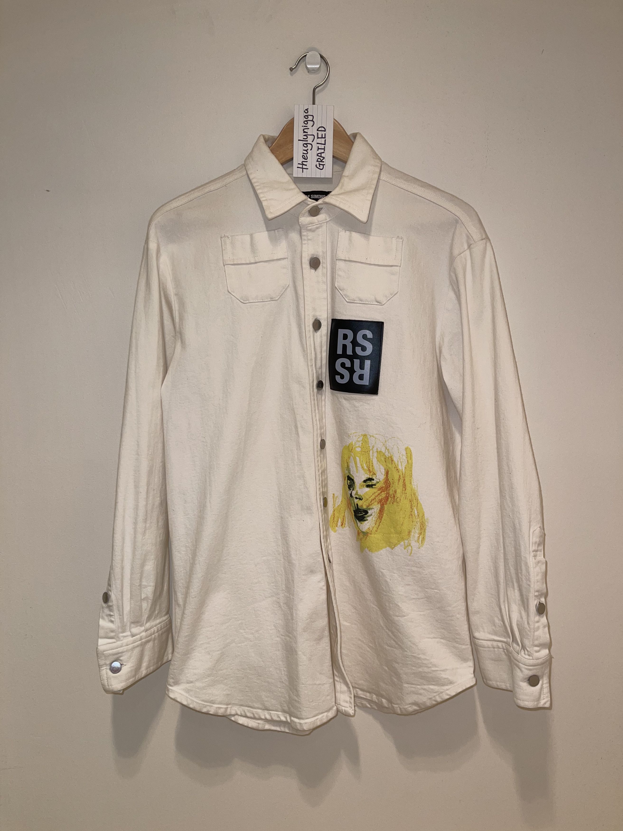 Raf Simons Raf Simons Yellow Face Logo Patch Shirt Size US S / EU 44-46 / 1 - 1 Thumbnail