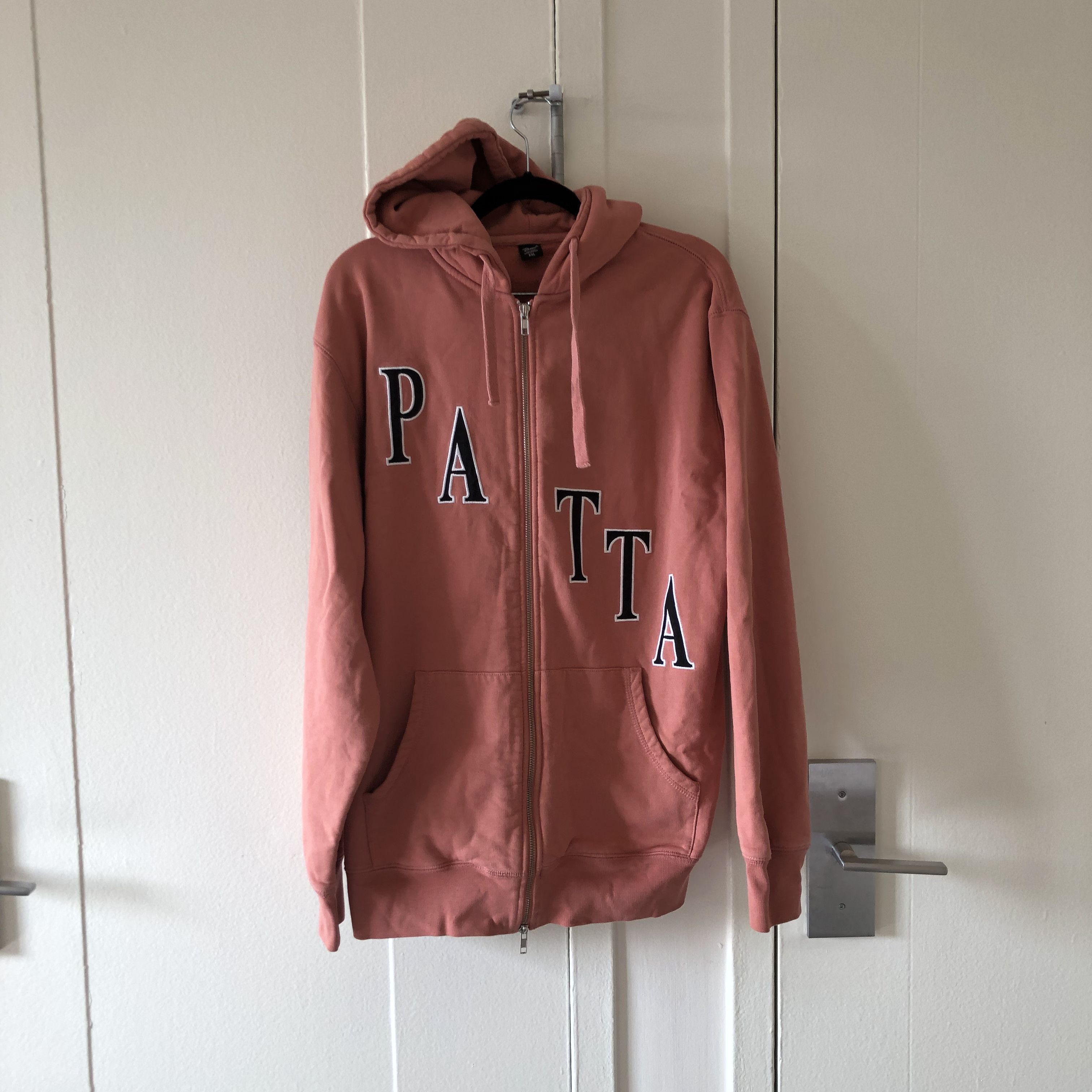 image of Patta Zip Up Hoodie in Salmon, Men's (Size 2XL)