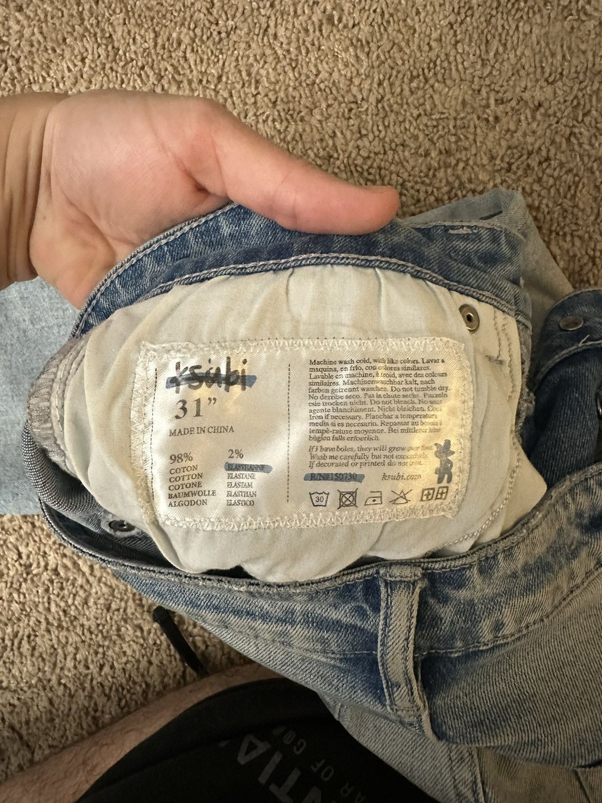 Ksubi Chitch punk blue trashed denim Size US 31 - 5 Thumbnail