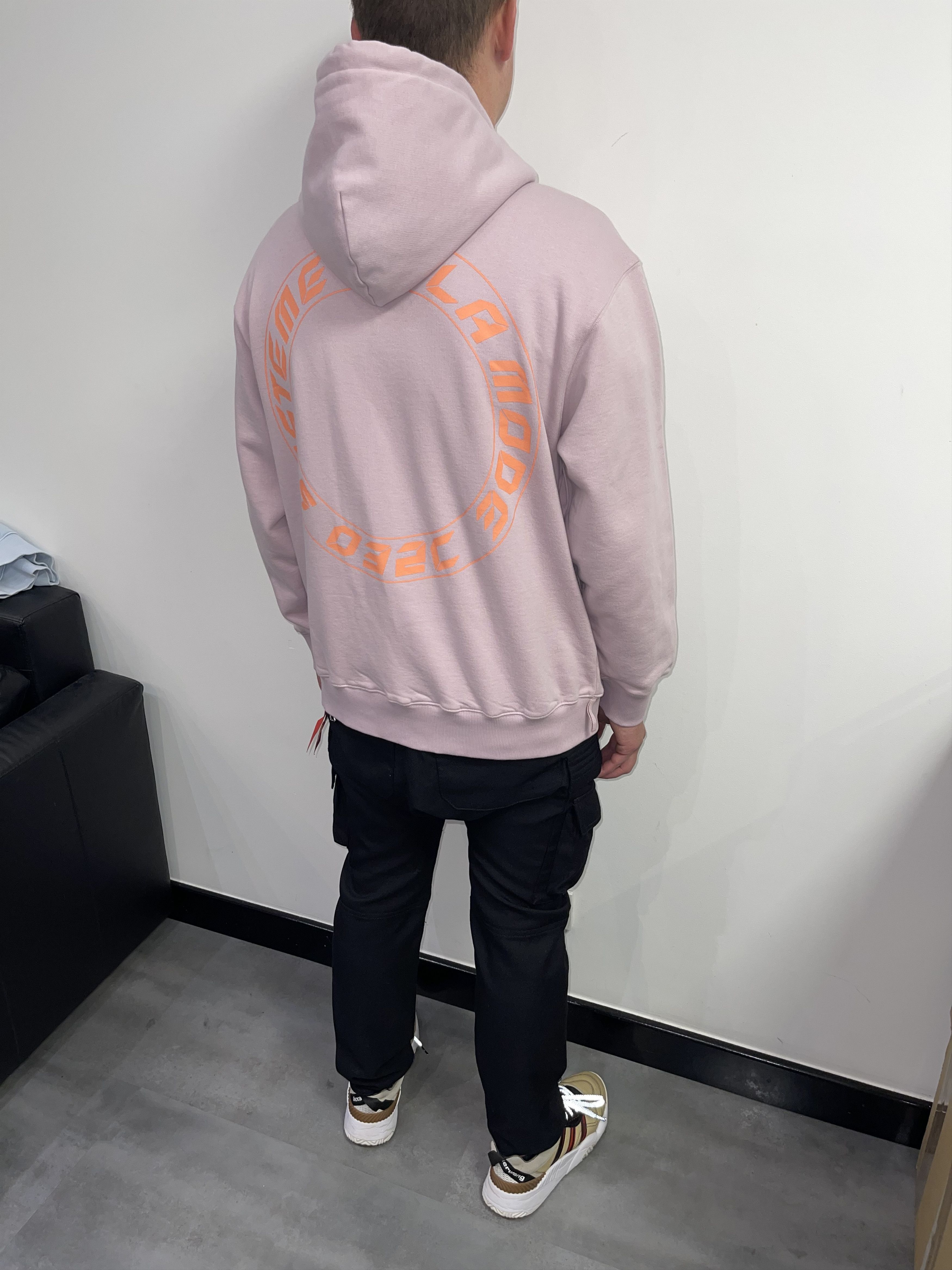 image of Dswt! 032C "system De La Mode" Pink Hoodie in Light Pink, Men's (Size Large)