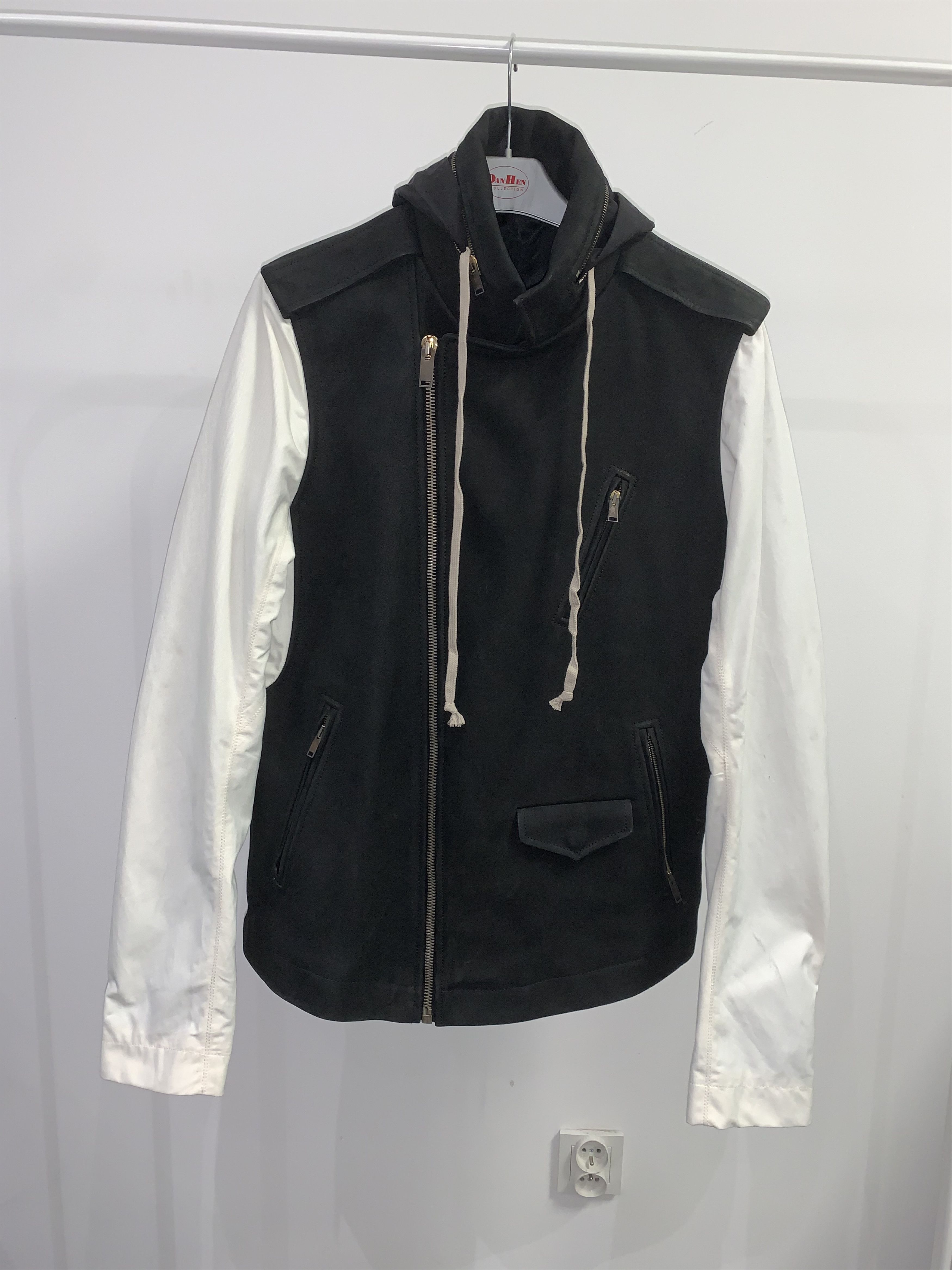 image of Rick Owens 2250$ Rpp Fw13 Plinth Stooges Biker Leather Jacket in Black Milk, Men's (Size Large)