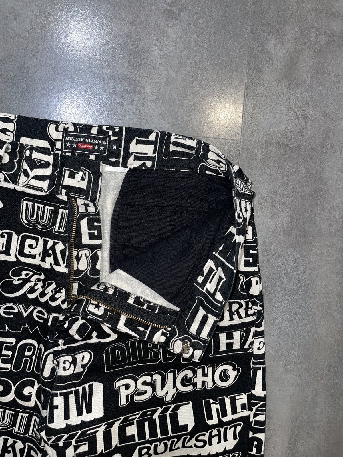 Hysteric Glamour × Supreme FW17 Supreme X Hysteric Glamour Text Work Denim Pants Size US 30 / EU 46 - 15 Thumbnail