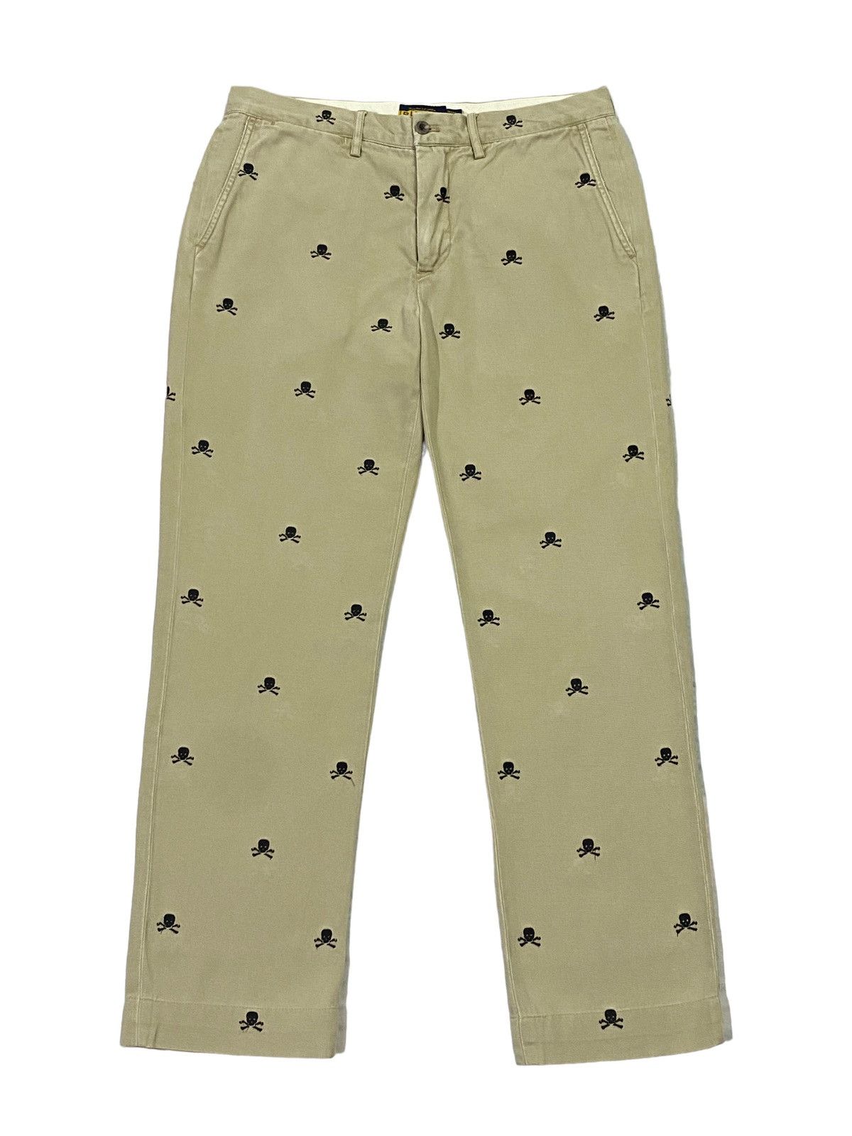 Ralph Lauren × Vintage Vintage Ralph Lauren Rugby Embroidery Skull Pants Size US 31 - 2 Thumbnail