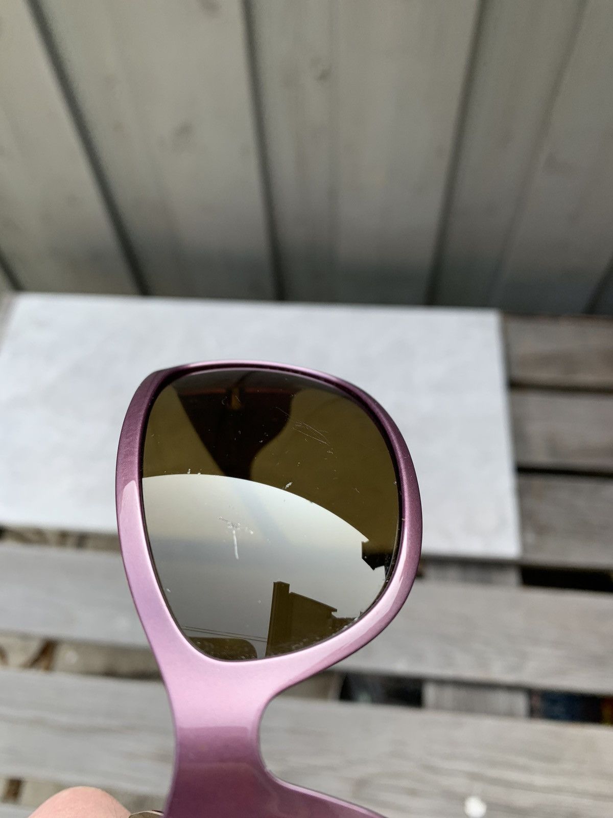 Prada × Vintage Plum Prada Tribal Wave Wrap Sunglasses Chrome Flame 2000s Y2 Size ONE SIZE - 13 Thumbnail