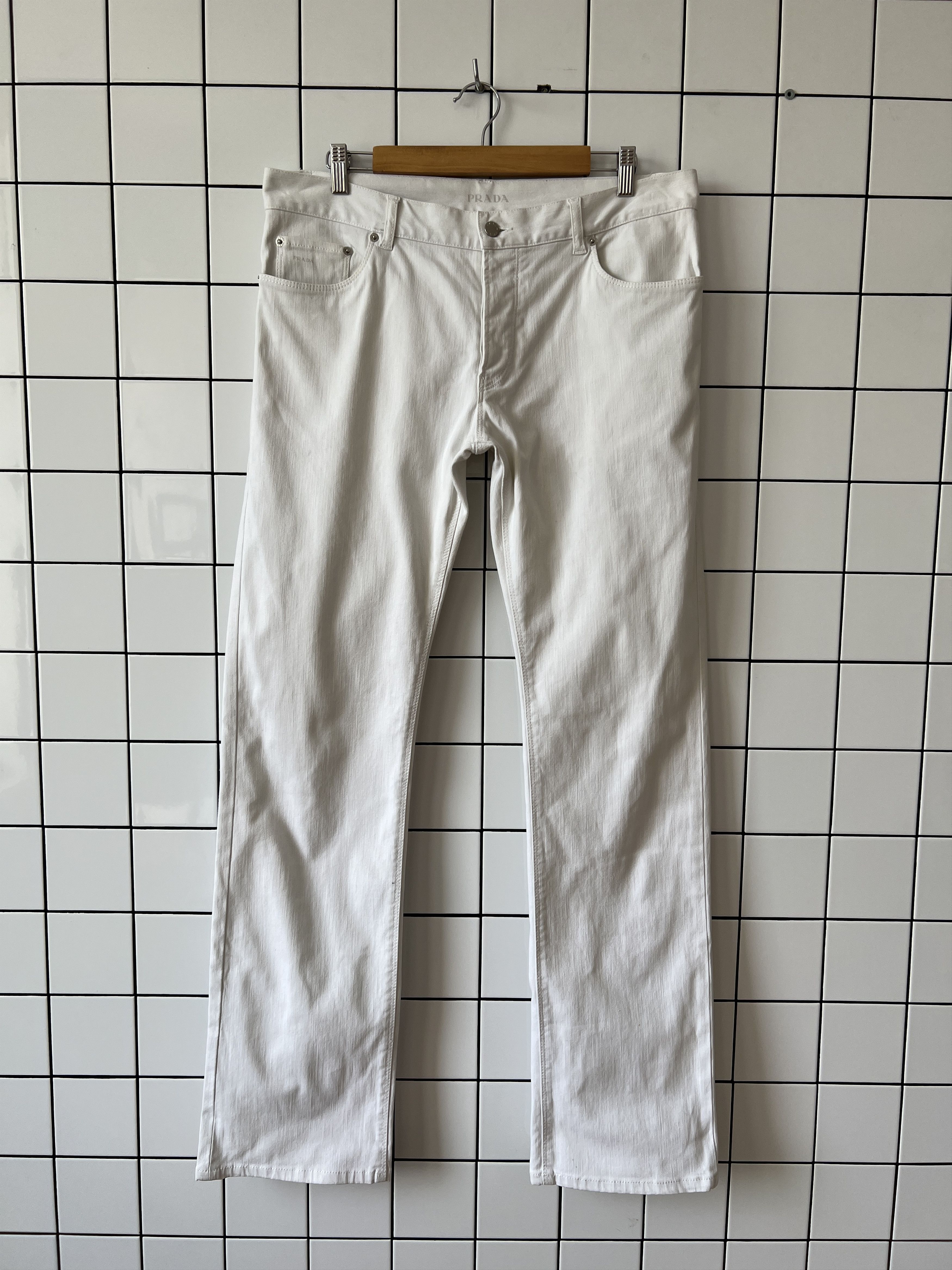Jean × Prada PRADA Jeans White Denim pants red pants A0087 Size US 36 / EU 52 - 4 Thumbnail
