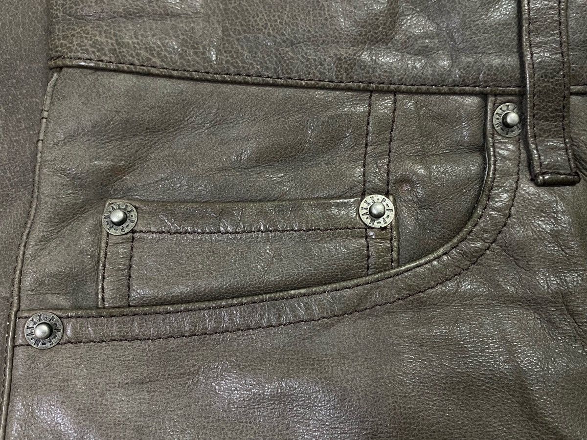Japanese Brand Rare🔥PPFM Olive Green Leather Pants Size US 30 / EU 46 - 14 Thumbnail