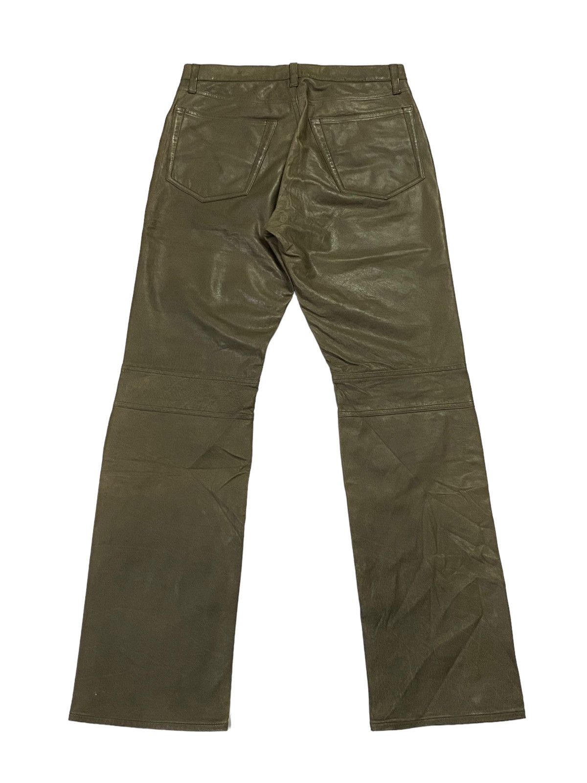 Japanese Brand Rare🔥PPFM Olive Green Leather Pants Size US 30 / EU 46 - 3 Thumbnail
