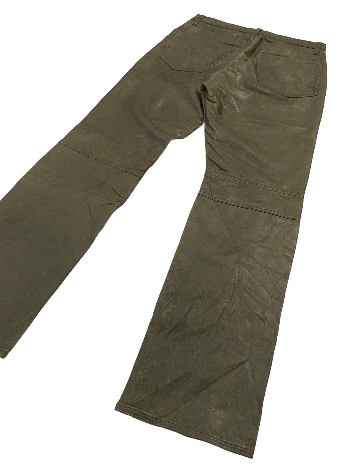 Japanese Brand Rare🔥PPFM Olive Green Leather Pants Size US 30 / EU 46 - 20 Thumbnail