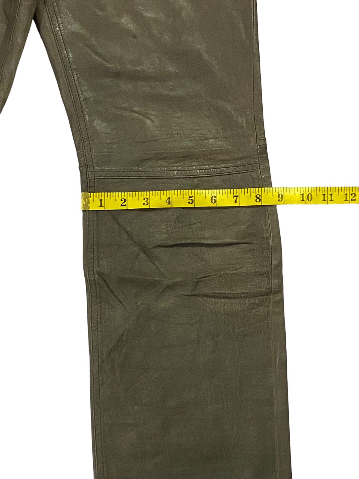 Japanese Brand Rare🔥PPFM Olive Green Leather Pants Size US 30 / EU 46 - 9 Thumbnail
