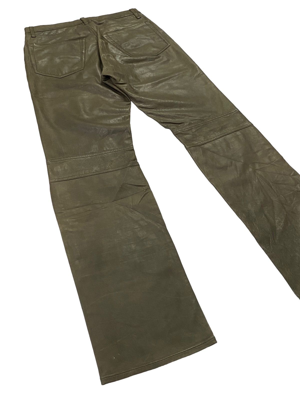 Japanese Brand Rare🔥PPFM Olive Green Leather Pants Size US 30 / EU 46 - 21 Thumbnail